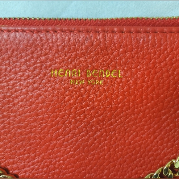 Henri Bendel Red Leather Chain Shoulder Bag - Picture 8 of 12